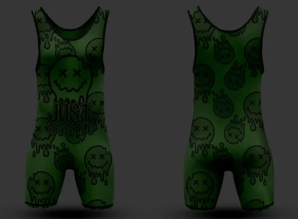 Just Wrestle Military Green Singlet