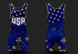 USA Blue / Gold Wrestling Singlet